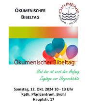 Ökemenischer Bibeltag 2024 am 12. Oktober 2024 im katholischen Pfarrzentrum in Brühl